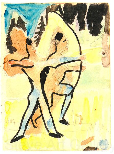 Ernst Ludwig Kirchner Archer at Wildboden- Watercolour und ink over pencil Germany oil painting art